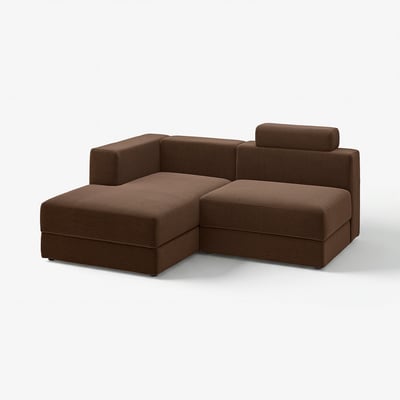 JÄTTEBO moduläres Sofa, braun, Cord, L-förmig, modern, eingebauter Stauraum.