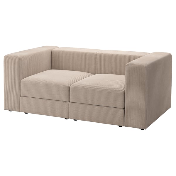JÄTTEBO Sofa, beige, Cord. Modularer Aufbau, weicher Komfort, Lagerung.