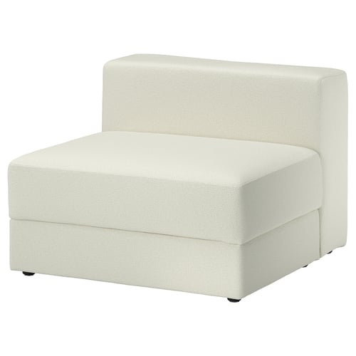 Beige JÄTTEBO modulares Ecksofa mit Boucle-Stoff.