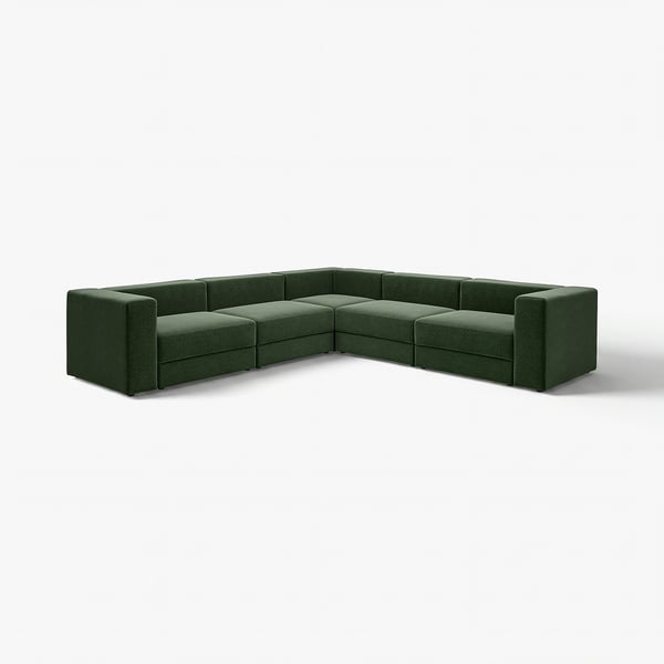 JÄTTEBO Modulecksofa 6-sitzig, Johanneshov dunkelgrün