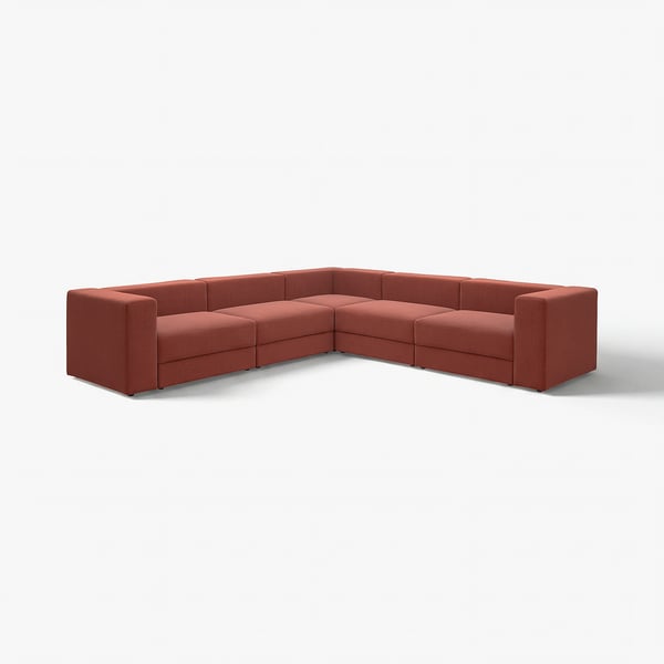 JÄTTEBO Modulecksofa 6-sitzig, Samsala braunrot