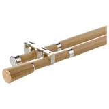 KÄGELKAKTUS Gardinenstangen-Set doppelt, Eichenachbildung, 120-210 cm 28 mm