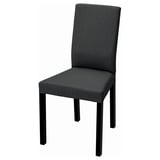 KÄTTIL grauer Stuhl, hohe Rückenlehne, gepolstert, schlankes Design, 4 schwarze Beine.
