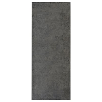 Eine KALHYTTAN Platte in Grau mit Laminat-Finish. Es ist rechteckig und besteht aus Spanplatten und Laminatmaterialien.