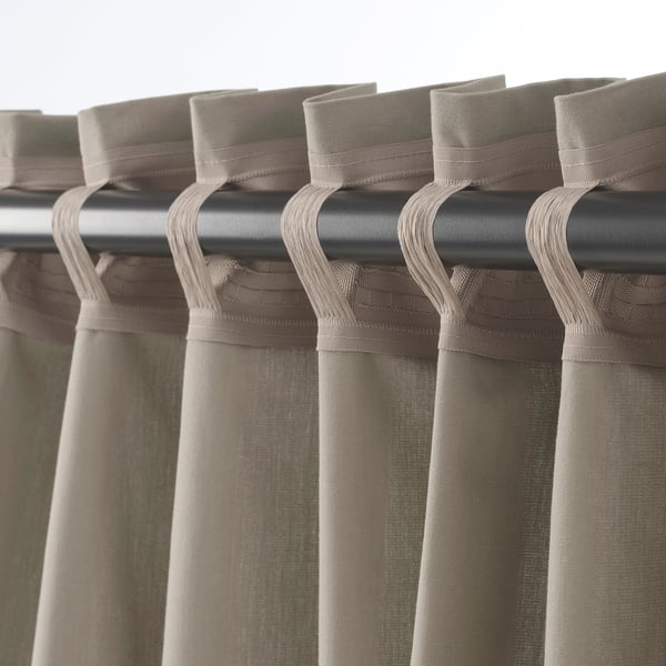 KALKFLY 2 Gardinenschals (abdunk.), dunkelbeige, 145x300 cm - IKEA