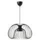 Option: KALLFRONT schwarze Pendelleuchte mit Drahtgeflechtschirm, modernes Design, hängt von der Decke.
