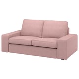 Ein KIVIK Sofa in Hellrosa. Es ist modern, gemütlich mit niedrigen Armlehnen und hat ein stützendes Design. Es ist mit strapazierfähigem Polyestergewebe bezogen.