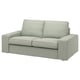 KIVIK Sofa: kompakt, grau, plüschig. Abgewinkeltes Design mit niedrigen Armlehnen.