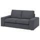 Option: KIVIK graues Sofa, modernes Design, weicher Stoff, Zweisitzer, tiefe Kissen.