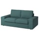 Option: Dieses Bild zeigt ein blaugrünes KIVIK 2-Sitzer-Sofa mit einem schlanken, modernen Design mit weichem, breitem Cordstoff und tiefen Sitzkissen.