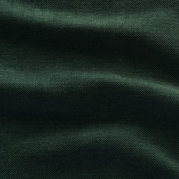 Nahaufnahme aus weichem, strukturiertem grünem Stoff, der die Qualität und den Komfort der KIVIK-Sofas zeigt.