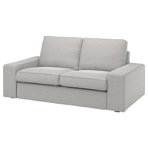 KIVIK hellgraues Sofa, modernes, minimalistisches Design mit weichen Kissen, kastenförmiger Form und abnehmbarem Bezug.