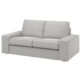 KIVIK hellgraues Sofa, modernes, minimalistisches Design mit weichen Kissen, kastenförmiger Form und abnehmbarem Bezug.