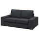 Option: KIVIK modernes 2-Sitzer-Sofa in Grau mit weichen Kissen, niedrigen Armlehnen und strukturiertem Tresund-Stoff.