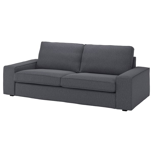 KIVIK Sofa - dunkelgrau, U-Form, plus Samtstoff.