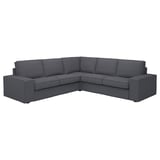 KIVIK graues L-förmiges Sofa, modernes Design, bequeme, breite Kissen.