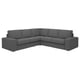 KIVIK Ecksofa, grau. Modernes Design mit grauem Stoffbezug, weichen Kissen und tiefen Sitzen für mehr Komfort.