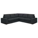 KIVIK Sektionssofa, dunkelgrau, schlankes und modernes Design, dicke Kissen für Komfort.