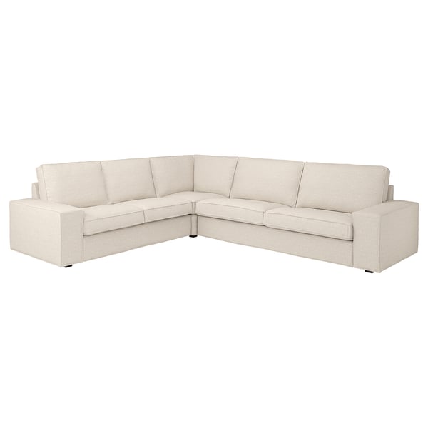 KIVIK Sofa, cremefarben, L-förmig, komfortorientiertes Design, abnehmbare Bezüge.