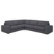 KIVIK dunkelgraues L-förmiges Sofa, modernes Design mit niedrigen Armlehnen, tiefe Kissen für mehr Komfort.