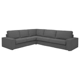 KIVIK dunkelgraues Sektionssofa, modernes Design, Plüschkissen, Eckform.