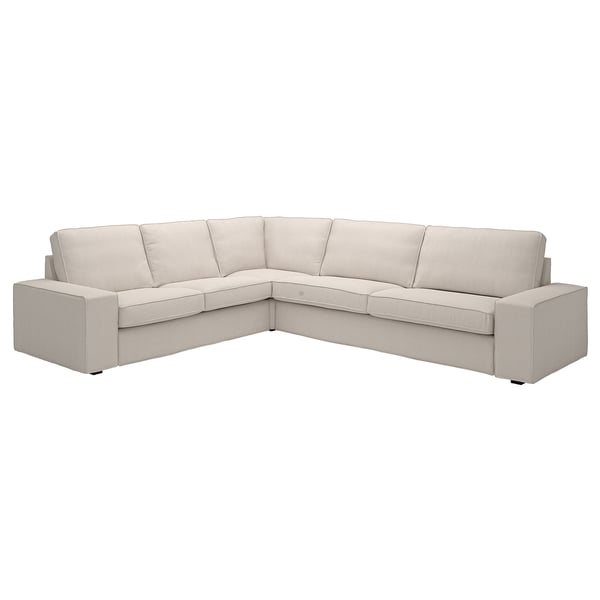 Beige KIVIK Sektionssofa, modernes Design, gemütlich und geräumig.
