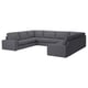 KIVIK L-förmiges graues Sofa, moderne, gemütliche, abnehmbare Armlehnen.