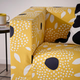 KLIPPAN 2er-Sofa, Tingetorp gelb/weiß/Blumenmuster