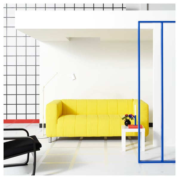 KLIPPAN Bezug 2er-Sofa, Långban leuchtend gelb