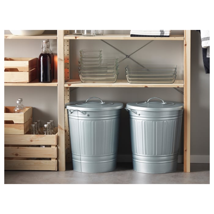 KNODD Tonne mit Deckel, verzinkt, 40 l - IKEA Österreich