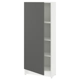 KNOXHULT hoher grau-weißer Schrank mit drei Regalen. Modernes Design, kratzfeste Oberfläche, verstellbare Einlegeböden.