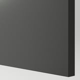 Dunkelgrauer Küchenschrank, glatte Oberfläche. Melamin-Oberfläche, verstellbares Regal.
