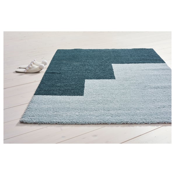 kongstrup teppich langflor hellblau grun 133x195 cm ikea osterreich
