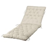 Eine KUDDARNA Lounge-Auflage in Beige, die mit Bändern für eine sichere Befestigung und vielseitige Verwendung versehen ist.