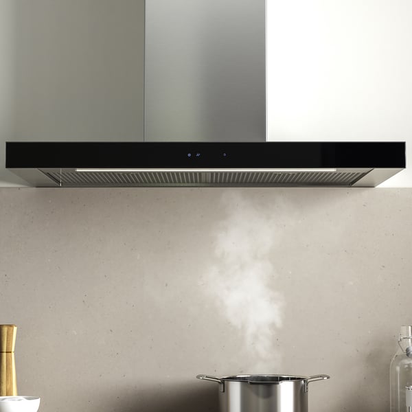 Dunstabzugshaube mit Touch-Bedienung und LED-Licht.