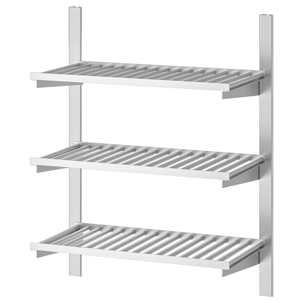 KUNGSFORS 3-stöckiges Wandregal aus Edelstahl, modernes Design