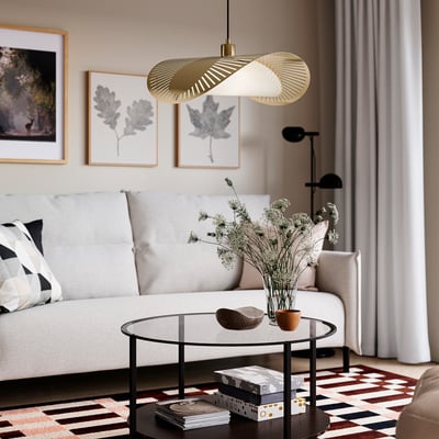 KVÄLLSDOPP Hängeleuchtenschirm, messingfarben, 52 cm