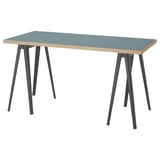 LAGKAPTEN / NÄRSPEL Schreibtisch, grautürkis/dunkelgrau, 140x60 cm