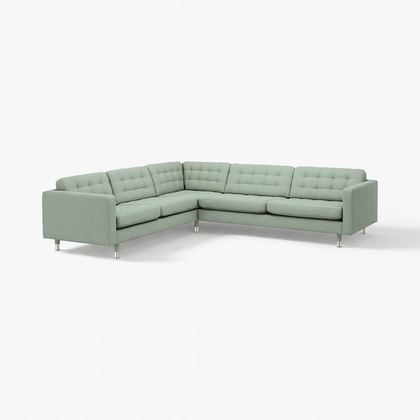 LANDSKRONA Ecksofa 5-sitzig, Gunnared hellgrün/Metall