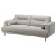 Option: Modernes graues LÅNGARYD-Sofa, weiche, abgerundete Form, Holzbeine, gemütliche Polsterung.