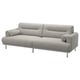 Modernes graues LÅNGARYD-Sofa, weiche runde Formen, verchromte Beine, gemütlich und stilvoll.