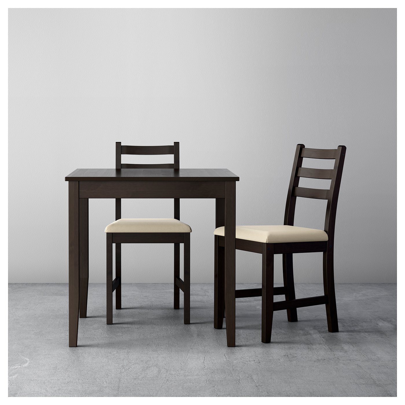 LERHAMN Tisch und 2 Stühle - schwarzbraun/Vittaryd beige - IKEA Österreich