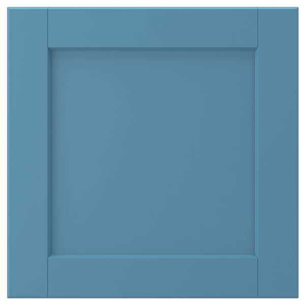 LERHYTTAN blaue Schubladenfront, Massivholzrahmen, Furnierplatte, klassisches Design.