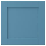 LERHYTTAN blaue Schubladenfront, Massivholzrahmen, Furnierplatte, klassisches Design.