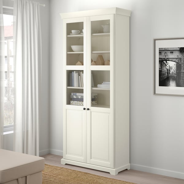 Liatorp Bucherregal Mit Glasturen Weiss Ikea Osterreich