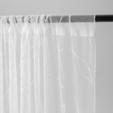 LILLEGERD Gardinenstore/Paar, weiß Blätter/mit Tunnelsaum, 145x300 cm
