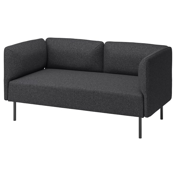Modernes schwarzes LILLEHEM-Sofa, stilvoll und modular mit klaren Linien, perfekt für kleine Räume.