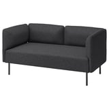 Modernes schwarzes LILLEHEM-Sofa, stilvoll und modular mit klaren Linien, perfekt für kleine Räume.