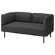 Option: Modernes schwarzes LILLEHEM-Sofa, stilvoll und modular mit klaren Linien, perfekt für kleine Räume.