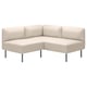 Modernes beiges Sofa LILLEHEM, L-förmig mit schlanken Metallbeinen, mit Polyester bezogen, perfekt für gemütliche Ecken.